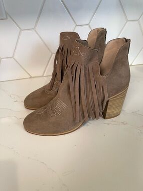 Ariat Tan Fringe Ankle Booties